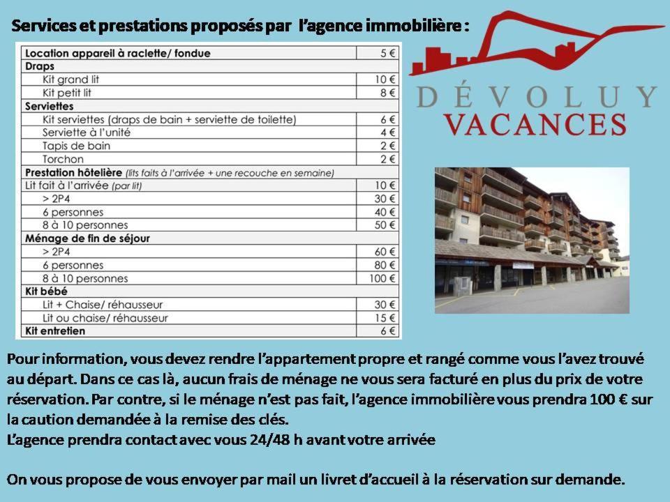 Appartement 8-10 Personnes Superdevoluy Hautes Alpes Rez De Chaussee Vue Panoramique 3 Chambres Saint-Étienne-en-Dévoluy Esterno foto